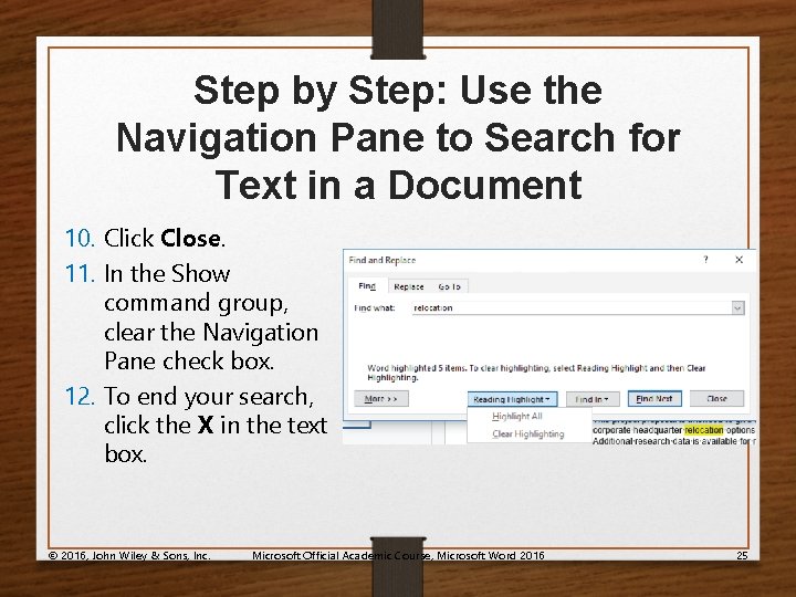 Step by Step: Use the Navigation Pane to Search for Text in a Document