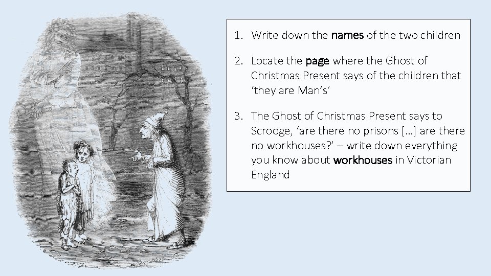 1. Write down the names of the two children 2. Locate the page where