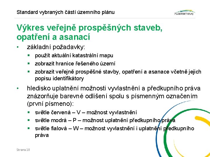 Standard vybraných částí územního plánu Výkres veřejně prospěšných staveb, opatření a asanací • základní