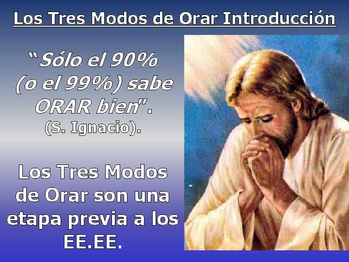 Los Tres Modos de Orar Introducción “Sólo el 90% (o el 99%) sabe ORAR