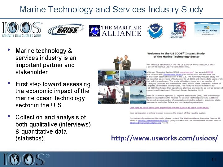 Marine Technology and Services Industry Study • Marine technology & services industry is an