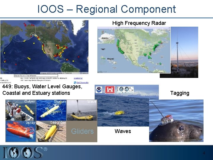 IOOS – Regional Component High Frequency Radar 449: Buoys, Water Level Gauges, Coastal and