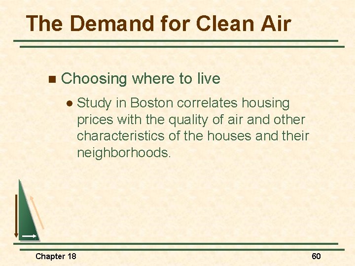 The Demand for Clean Air n Choosing where to live l Chapter 18 Study