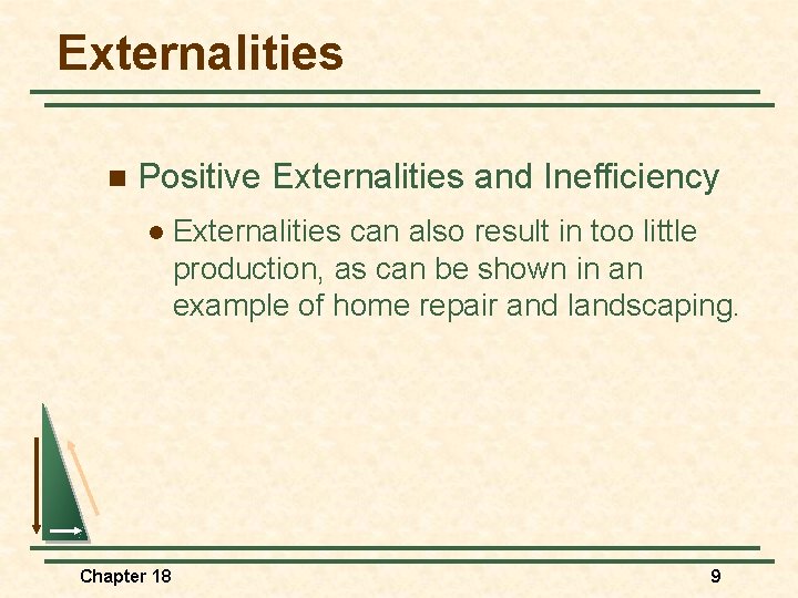 Externalities n Positive Externalities and Inefficiency l Chapter 18 Externalities can also result in