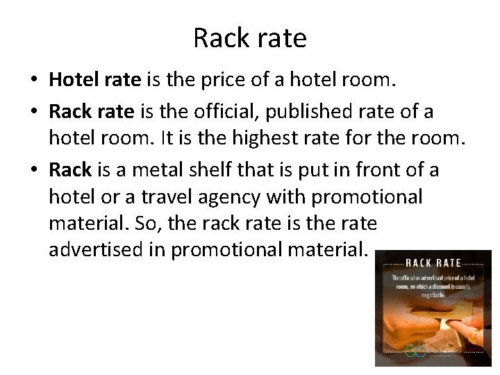 HOTEL RATES presented by Milina Kosanovic Rack rate