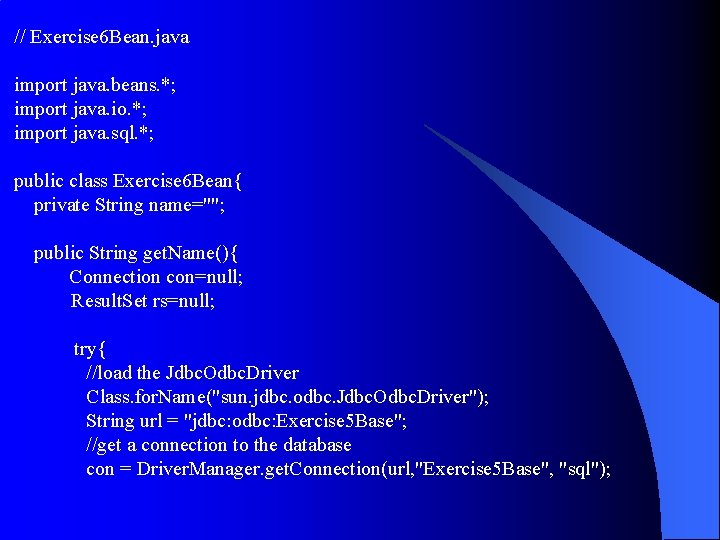 // Exercise 6 Bean. java import java. beans. *; import java. io. *; import // Exercise 6 Bean. java import java. beans. *; import java. io. *; import