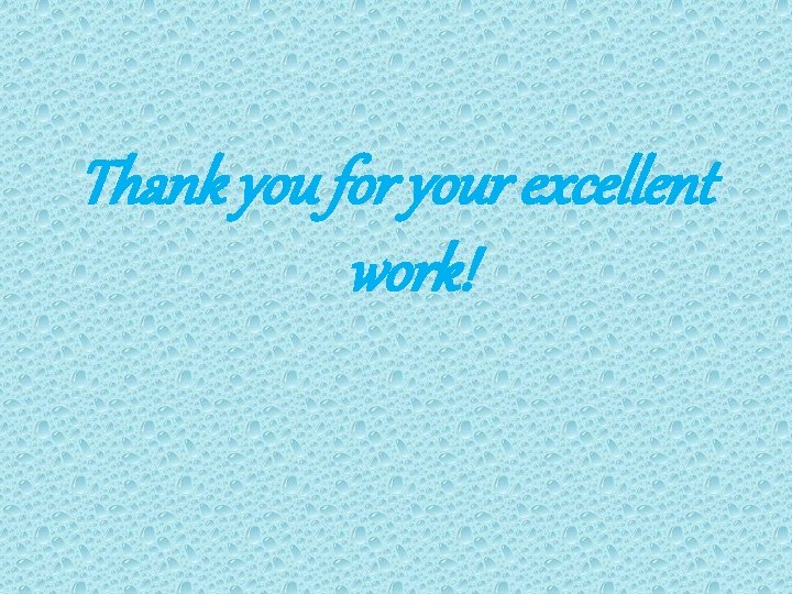 Thank you for your excellent work! 