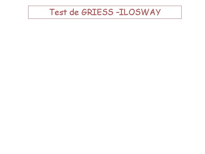 Test de GRIESS –ILOSWAY 