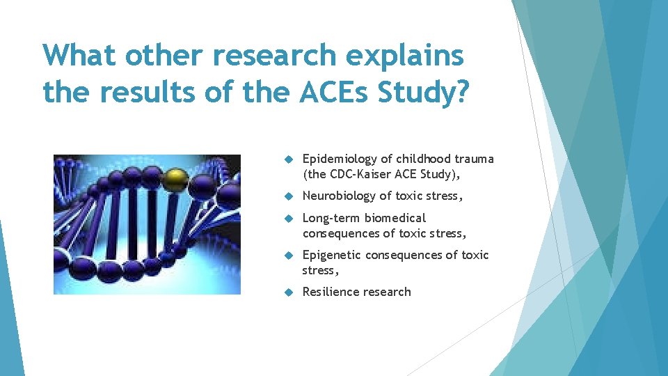 What other research explains the results of the ACEs Study? Epidemiology of childhood trauma