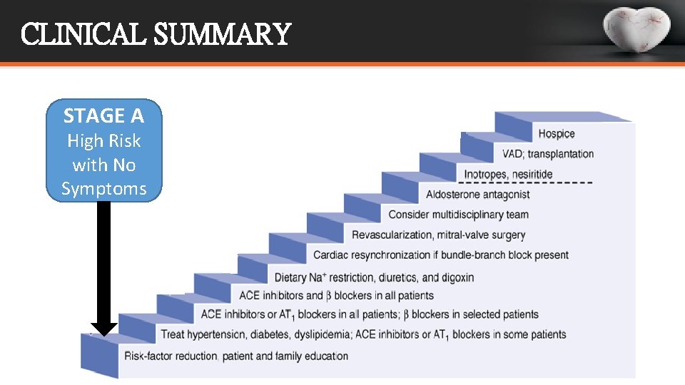 CLINICAL SUMMARY STAGE A High Risk with No Symptoms 