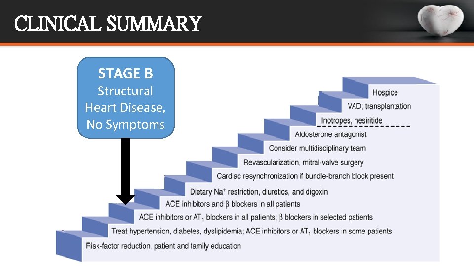 CLINICAL SUMMARY STAGE B Structural Heart Disease, No Symptoms 