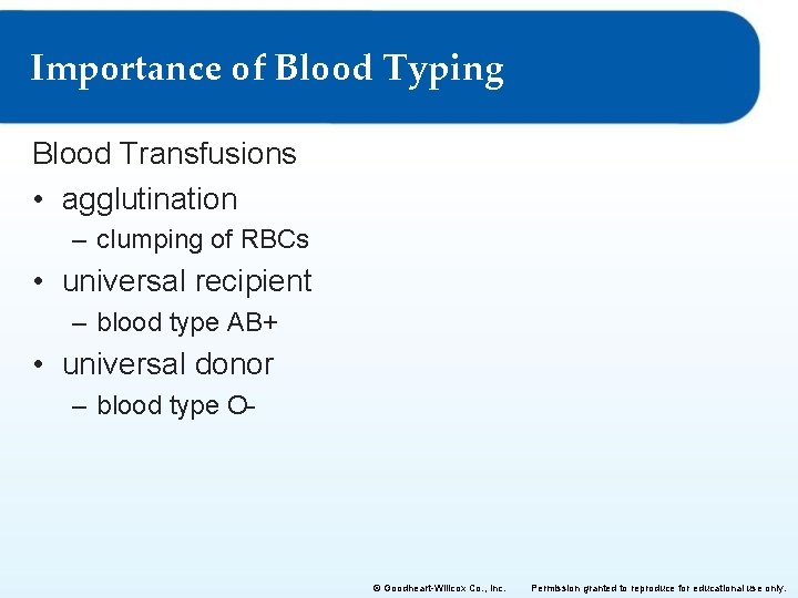 Importance of Blood Typing Blood Transfusions • agglutination – clumping of RBCs • universal