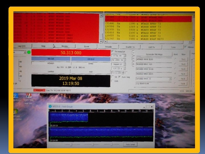 Here’s what my monitor looks like during meteor scatter: 