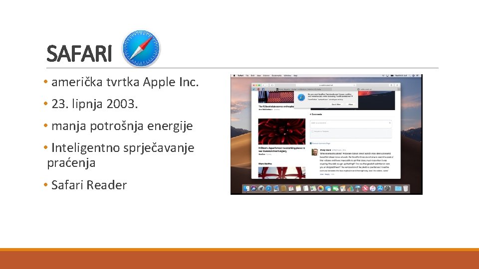 SAFARI • američka tvrtka Apple Inc. • 23. lipnja 2003. • manja potrošnja energije