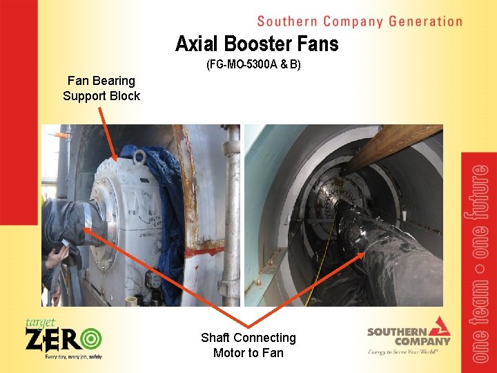 Axial Booster Fans (FG-MO-5300 A & B) Fan Bearing Support Block Shaft Connecting Motor