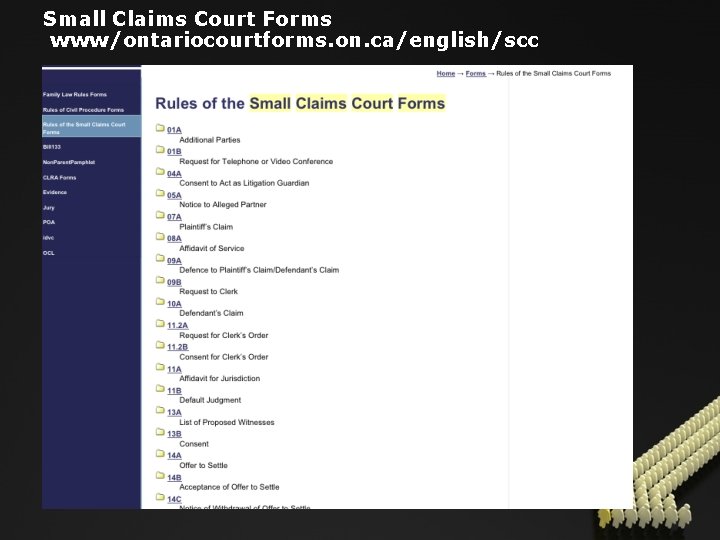 Small Claims Court Forms www/ontariocourtforms. on. ca/english/scc 