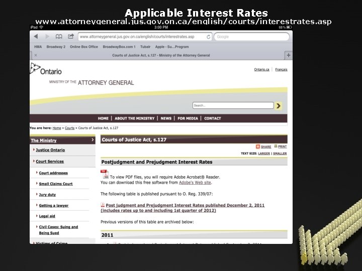 Applicable Interest Rates www. attorneygeneral. jus. gov. on. ca/english/courts/interestrates. asp 