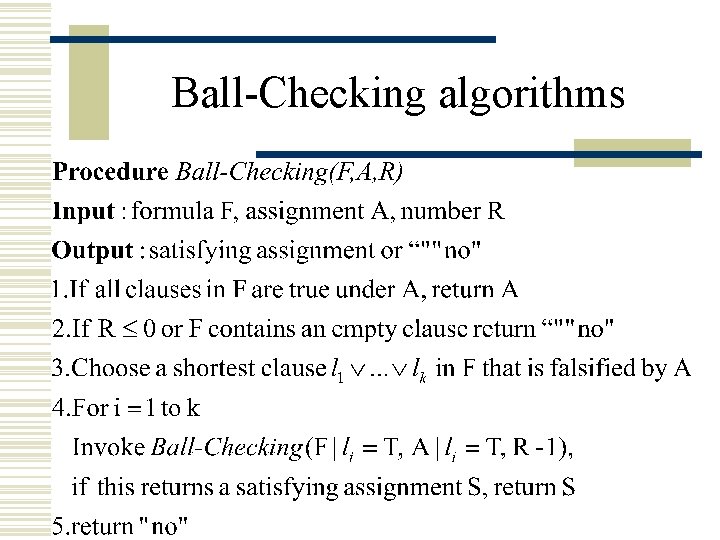 Ball-Checking algorithms 