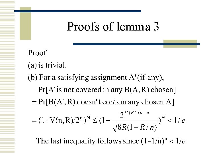 Proofs of lemma 3 
