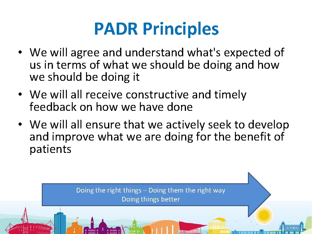 PADR Principles • We will agree and understand what's expected of us in terms