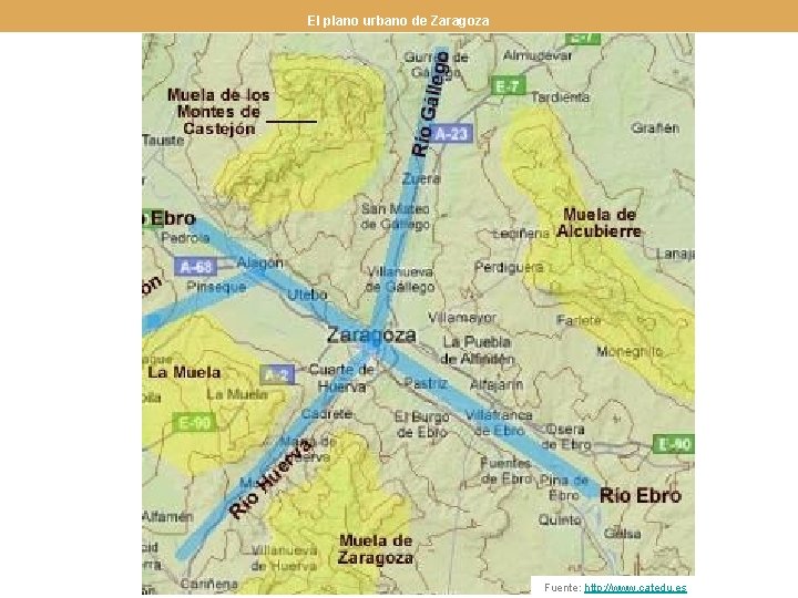 El plano urbano de Zaragoza Fuente: http: //www. catedu. es 