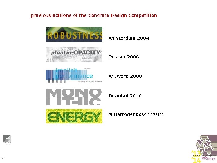 previous editions of the Concrete Design Competition Amsterdam 2004 Dessau 2006 Antwerp 2008 Istanbul