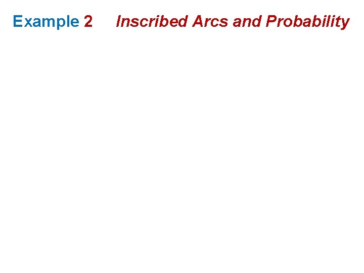 Example 2 Inscribed Arcs and Probability 