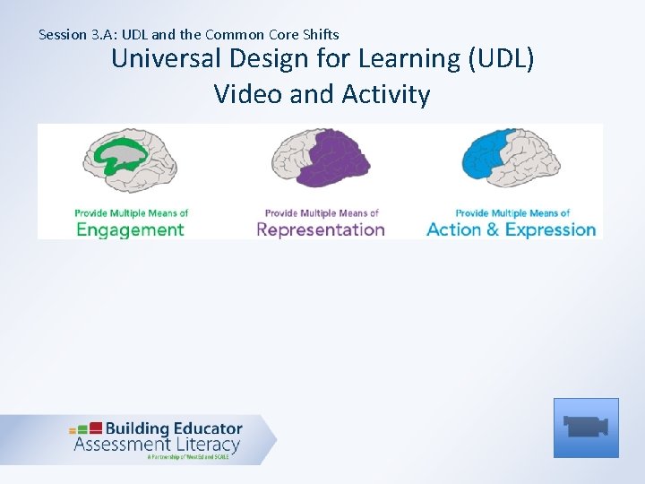Session 3. A: UDL and the Common Core Shifts Universal Design for Learning (UDL)
