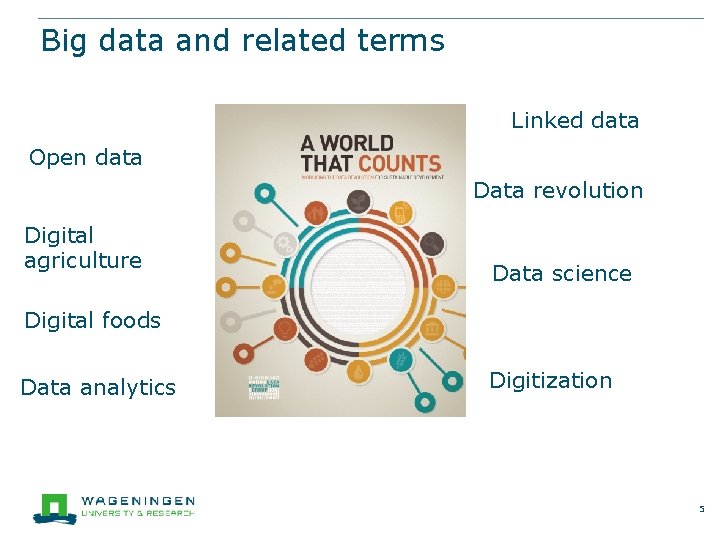 Big data and related terms Linked data Open data Data revolution Digital agriculture Data