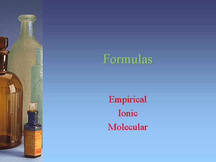 Formulas Empirical Ionic Molecular 