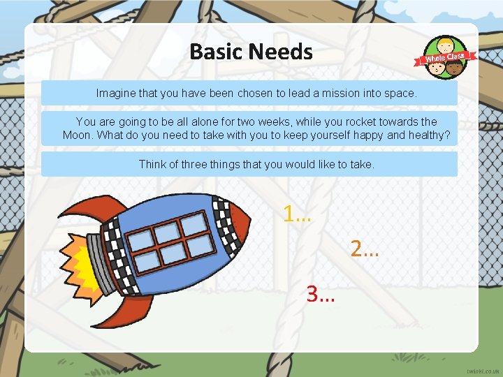 Basic Needs Imagine that you have been chosen to lead a mission into space.