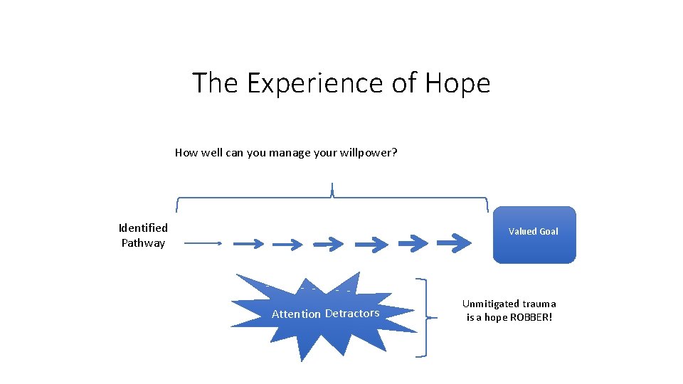 The Experience of Hope How well can you manage your willpower? Identified Pathway Valued