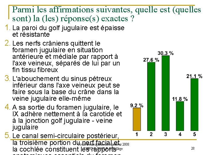 Parmi les affirmations suivantes, quelle est (quelles sont) la (les) réponse(s) exactes ? 1.