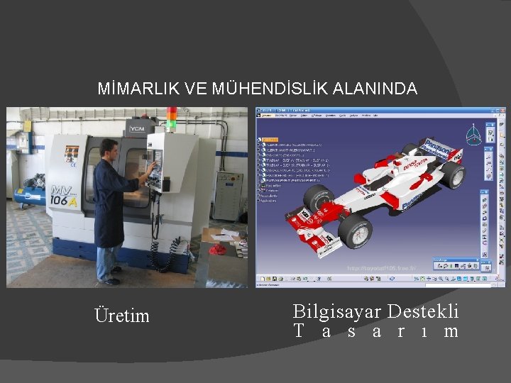 MİMARLIK VE MÜHENDİSLİK ALANINDA Üretim Bilgisayar Destekli T a s a r ı m