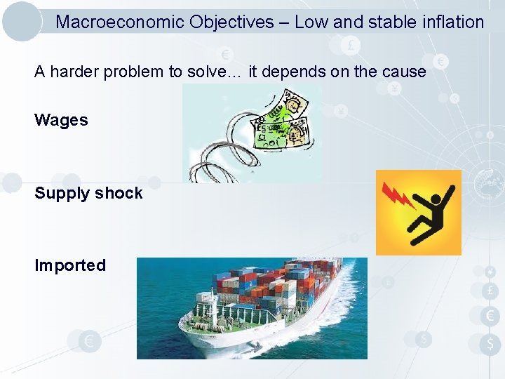 Macroeconomic Objectives – Low and stable inflation A harder problem to solve… it depends