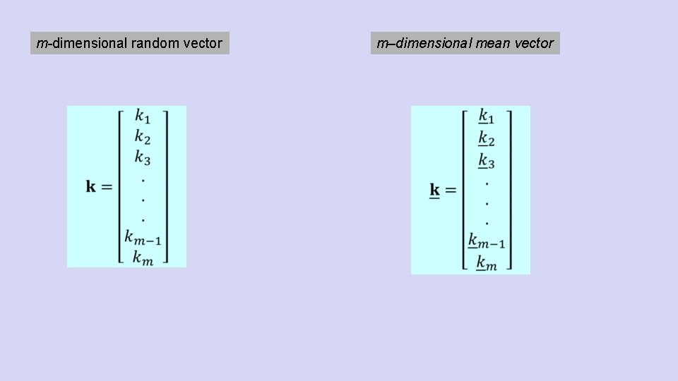 m-dimensional random vector m–dimensional mean vector 