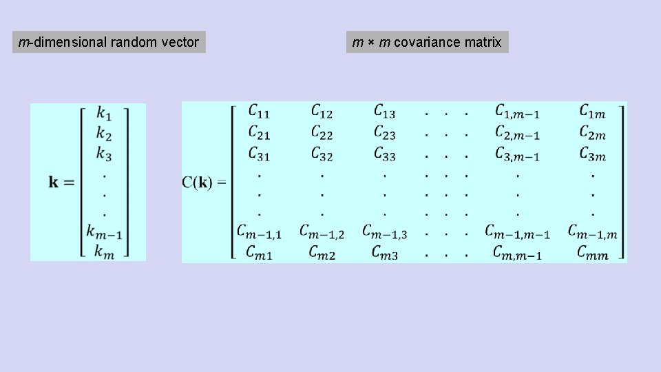 m-dimensional random vector m × m covariance matrix 