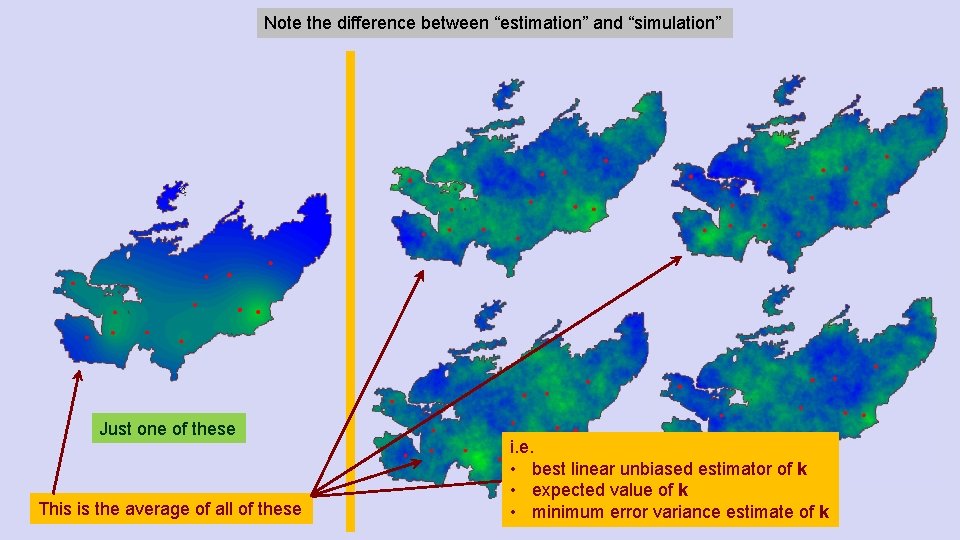 Note the difference between “estimation” and “simulation” Just one of these This is the