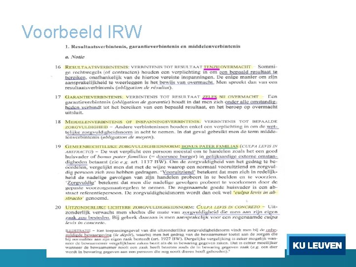 Voorbeeld IRW 