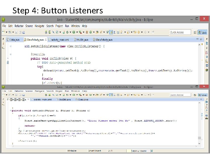 Step 4: Button Listeners 