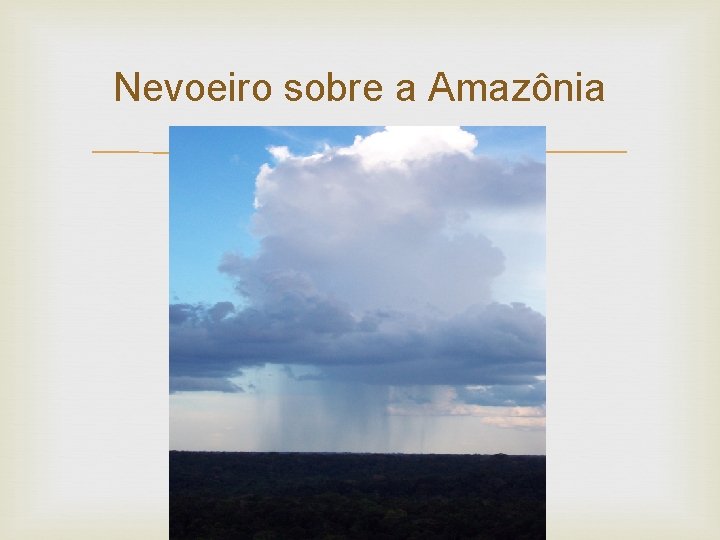 Nevoeiro sobre a Amazônia 