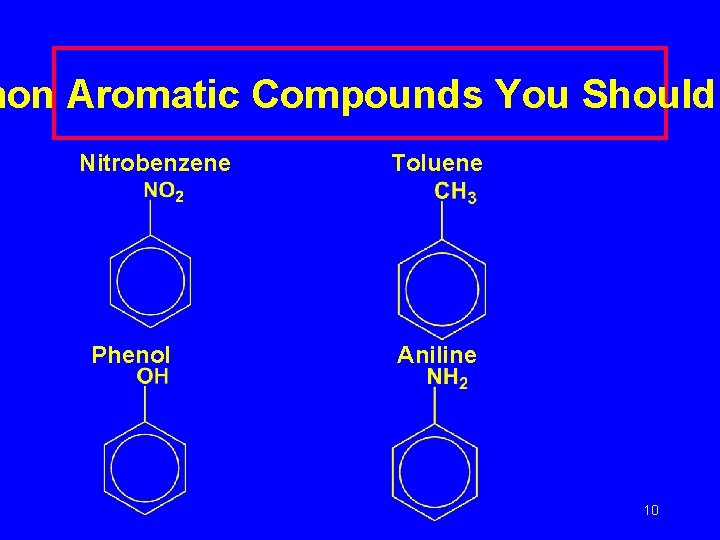 mon Aromatic Compounds You Should Nitrobenzene Phenol Toluene Aniline 10 