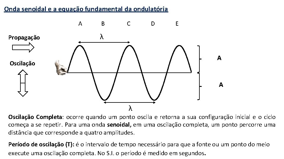 Onda senoidal e a equação fundamental da ondulatória A Propagação B C D E