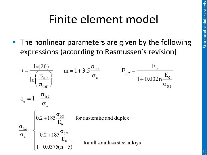 § The nonlinear parameters are given by the following expressions (according to Rasmussen’s revision):
