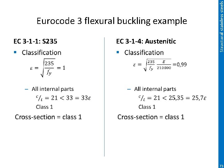 EC 3 -1 -1: S 235 EC 3 -1 -4: Austenitic § § Structural