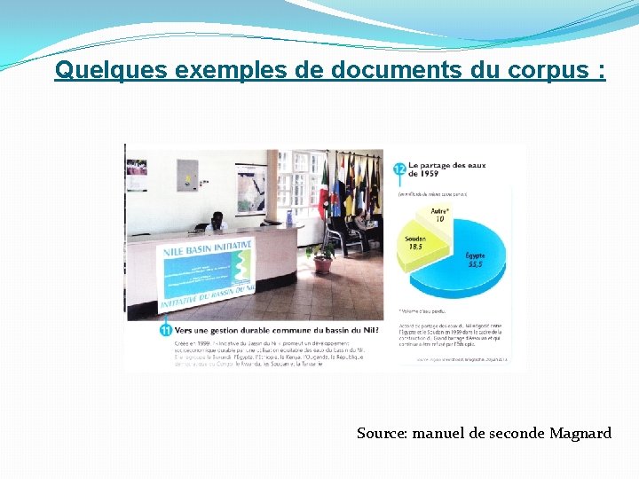 Quelques exemples de documents du corpus : Source: manuel de seconde Magnard 