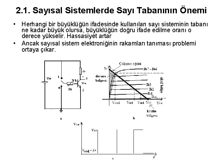 2. 1. Sayısal Sistemlerde Sayı Tabanının Önemi • Herhangi bir büyüklüğün ifadesinde kullanılan sayı