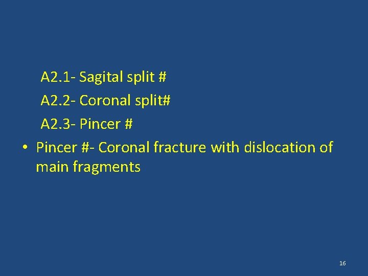 A 2. 1 - Sagital split # A 2. 2 - Coronal split# A