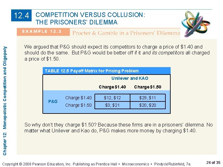 Chapter 12: Monopolistic Competition and Oligopoly 12. 4 COMPETITION VERSUS COLLUSION: THE PRISONERS’ DILEMMA