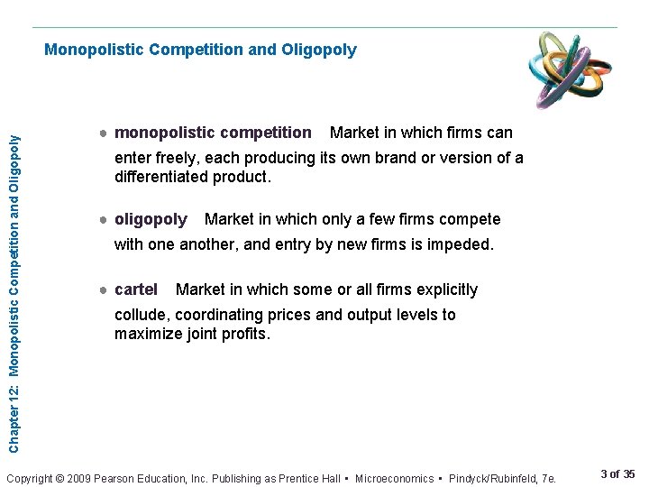 Chapter 12: Monopolistic Competition and Oligopoly ● monopolistic competition Market in which firms can